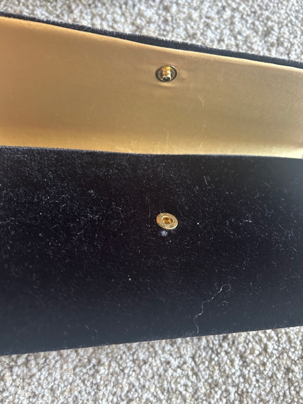 Victoria's Secret Black Velvet Clutch with Gold Heart Accent - Picture 3 of 5
